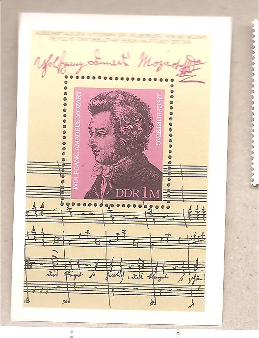 50743 - DDR - Foglietto usato MNH Michel Block 62: 225 anniversario nascita di Mozart - 1981 * G