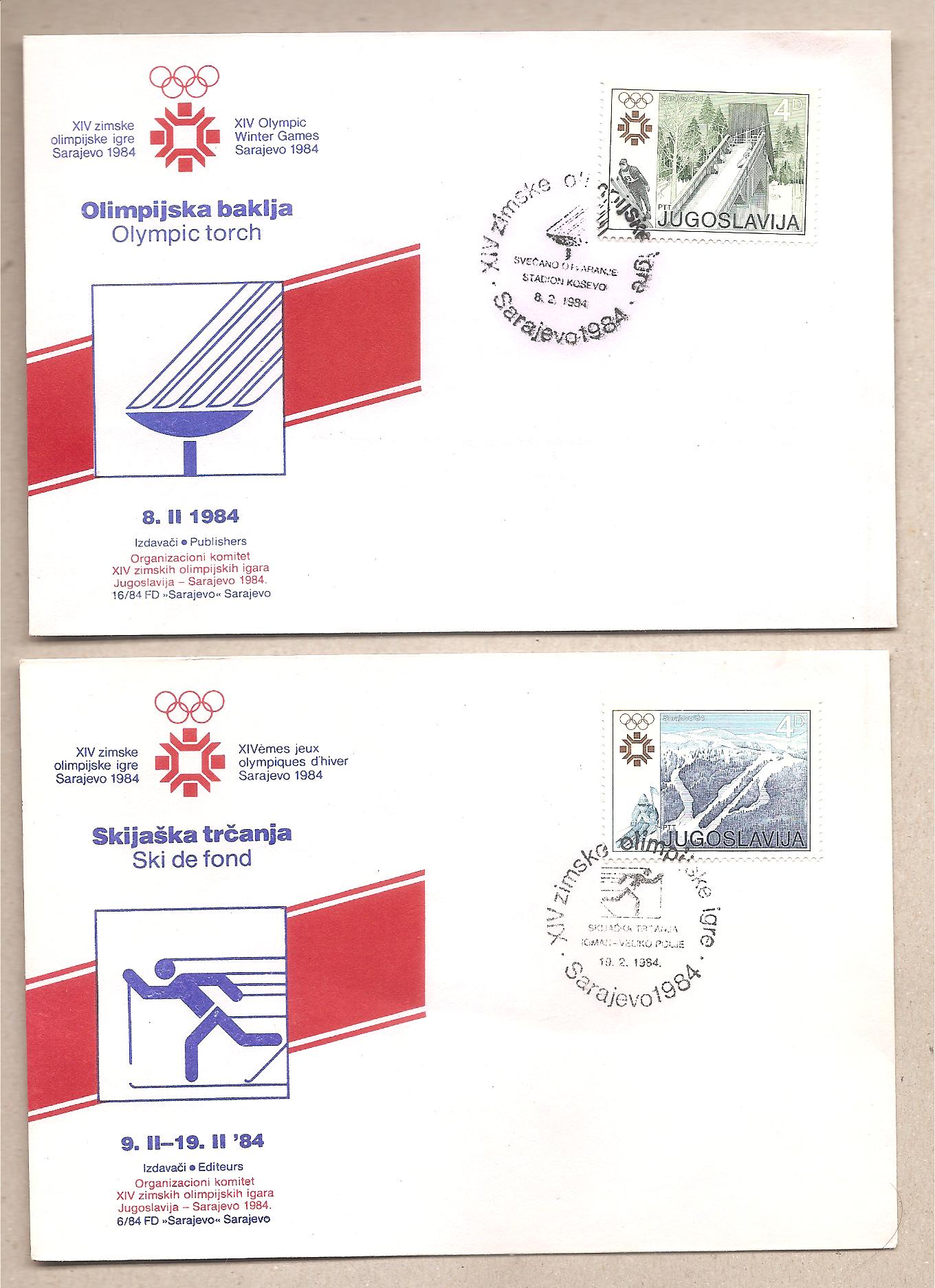 50752 - Jugoslavia - 2 buste con annulli speciali: Olimpiadi invernali di Sarajevo 1984 * G