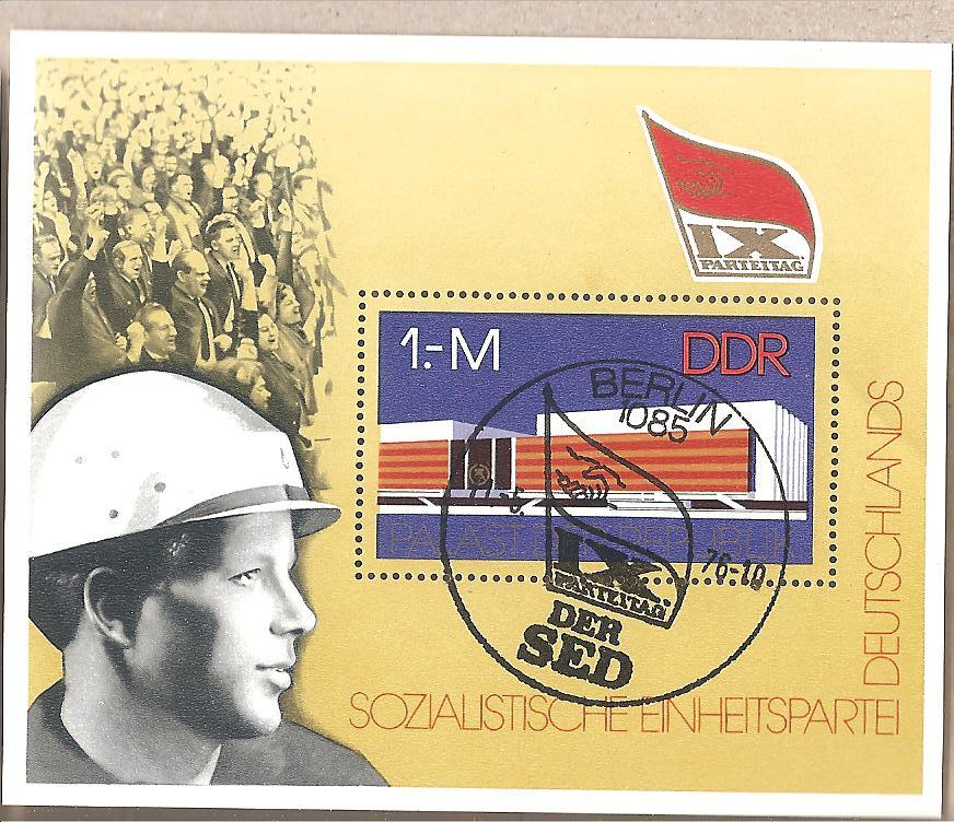 50785 - DDR - foglietto FDC Michel Block 45: The 9th Congress of the Socialist Unity Parti - 1976 * G