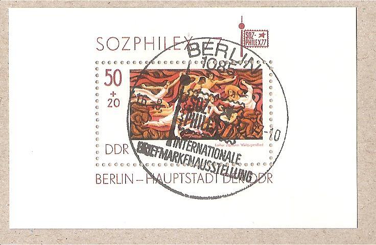 50793 - DDR - foglietto FDC con annullo speciale Michel Block 48: Stamp Exhibition  SOZPHILEX  77  - Berlin - 1977 *G