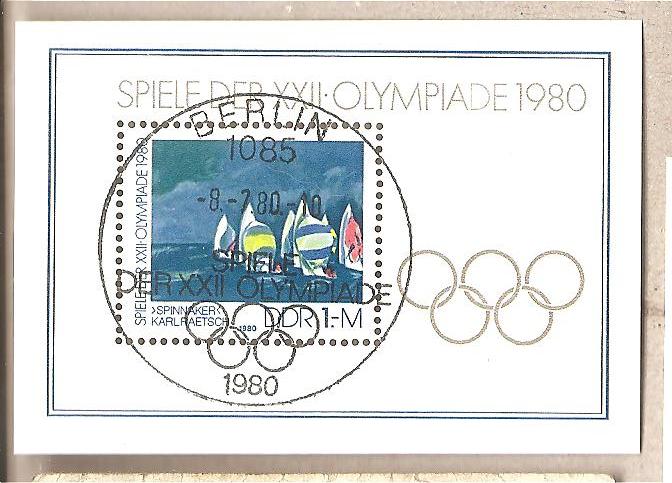 50795 - DDR - foglietto FDC con annullo speciale Michel Block 60: Olimpiadi di Mosca - 1980 *G