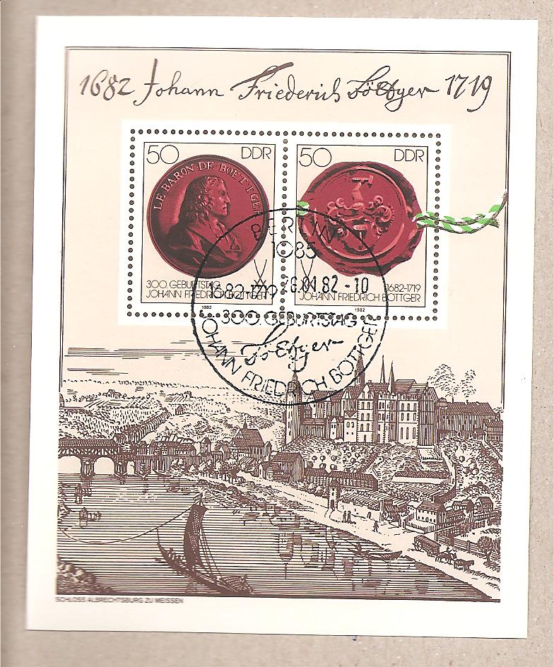 50807 - DDR - foglietto FDC con annullo speciale Michel Block 65: The 300th Anniversary of the Birth of Johann Friedri - 1982 *G