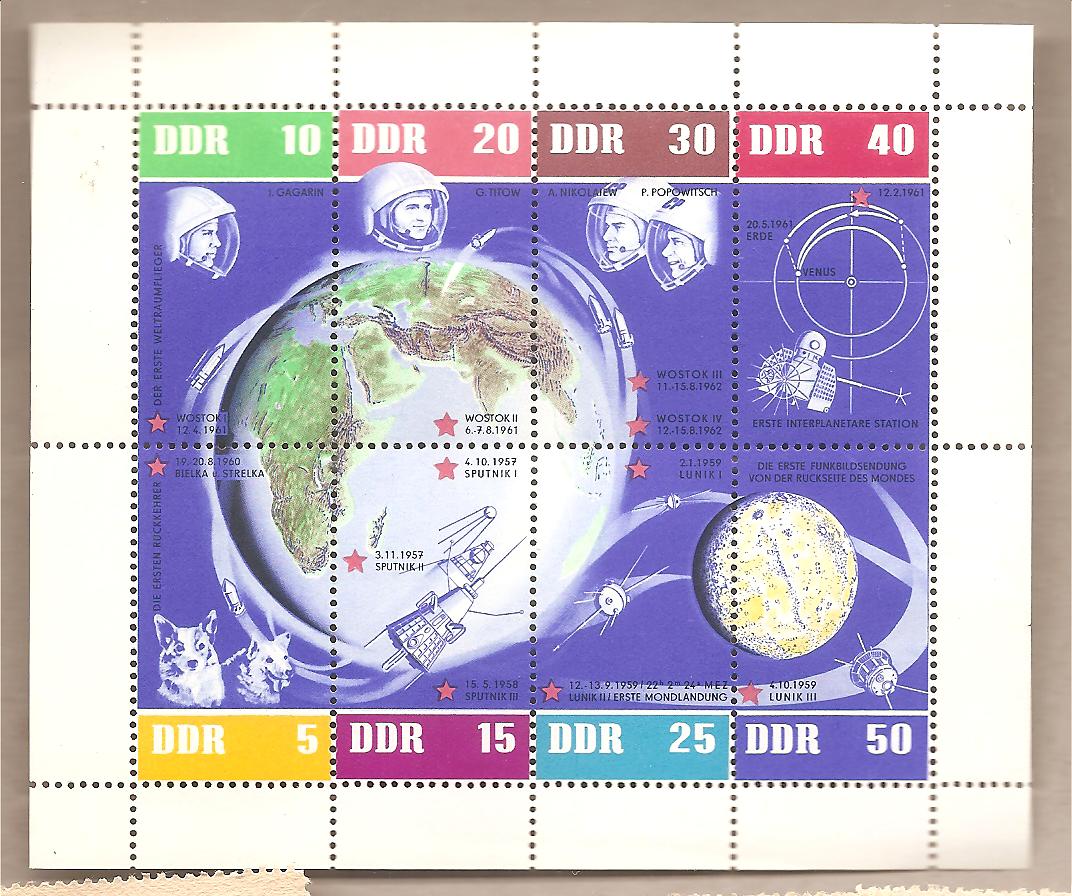 50813 - DDR - serie completa nuova in blocco Michel 926/33: The 5th Anniversary of Russian Space Travelling - 1962 * G