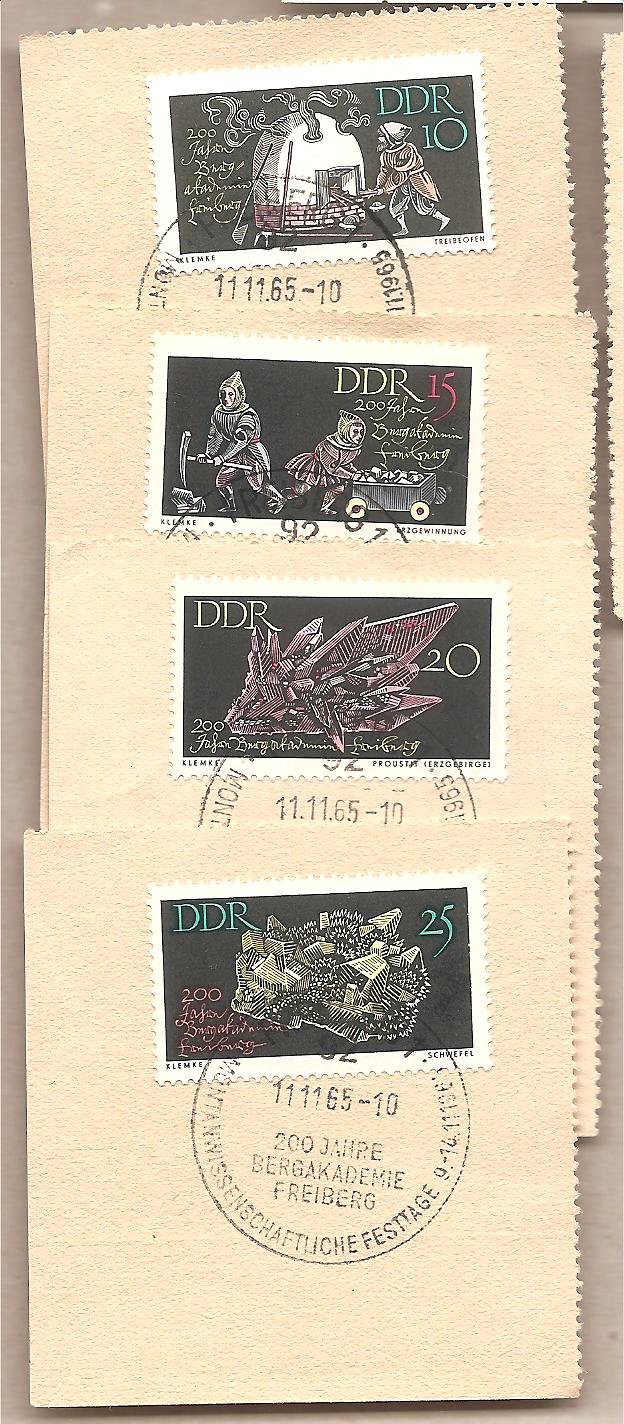 50815 - DDR - serie completa usata Michel 1142/5: The 200th Anniversary of Freiberg Mining Academy - 1965 * G