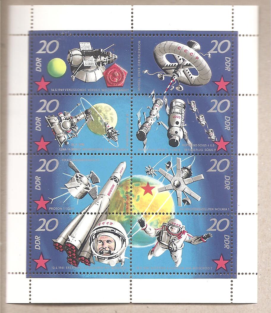 50817 - DDR - serie completa nuova in blocco Michel 1636/43: The 10th Anniversary of Soviet Space Travelling - 1971 * G