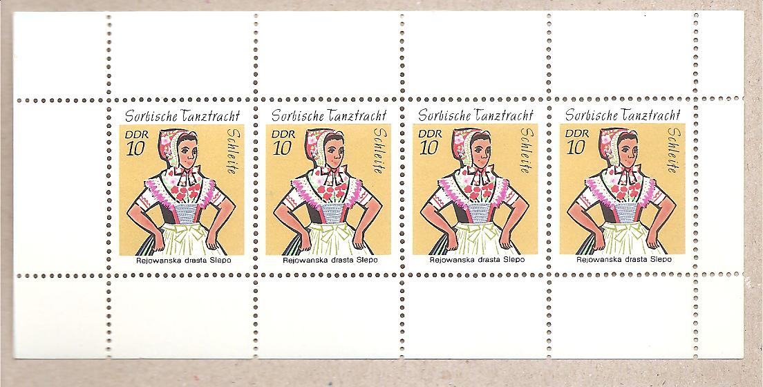 50821 - DDR - minifoglio nuovo Michel H-Blatt 12: Sobian Costumes - Smaller Edition - 1971 * G