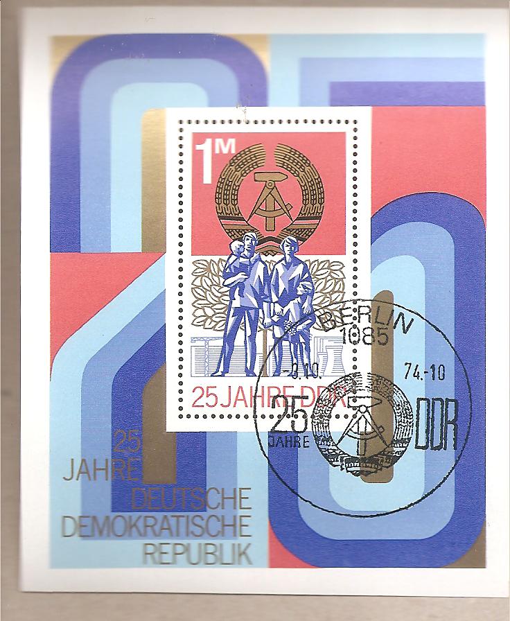 50834 - DDR - foglietto FDC Michel Block 41 - 25 Anniversario della DDR - 1974 *G