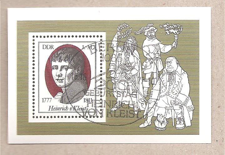 50849 - DDR - foglietto usato FDC con annullo speciale Michel Block 51: The 200th Anniversary of the Birth of Heinrich - 1977 *G