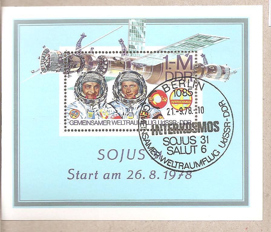 50852 - DDR - foglietto usato FDC con annullo speciale Michel Block 53: Space Travel - 1978 *G