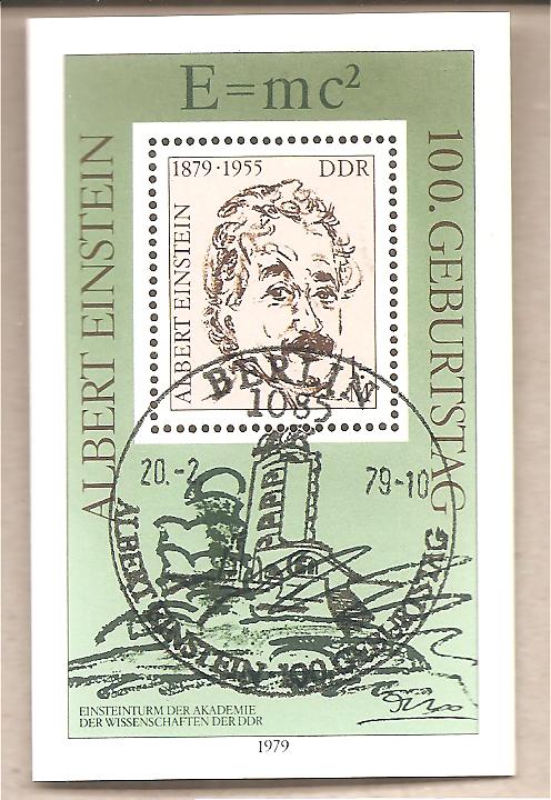 50854 - DDR  - foglietto FDC con annullo speciale Michel Block 54 - 100th Anniversary of the Birth of Albert Einstein - 1979 * G