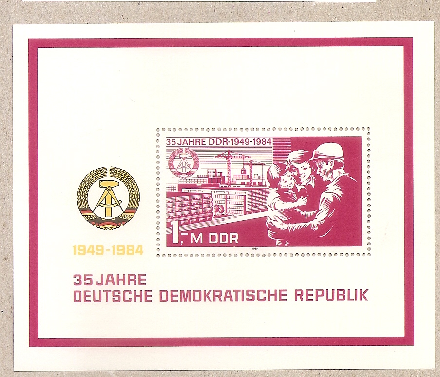 50888 - DDR - foglietto nuovo MNH** MICHEL Block 78: 35 anni della Repubblica democratica tedesca  - 1984 * G