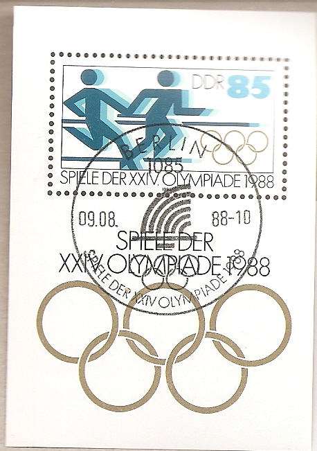 50907 - DDR - foglietto FDC con annullo speciale MICHEL Block 94: Giochi olimpici di Seul - 1988 * G