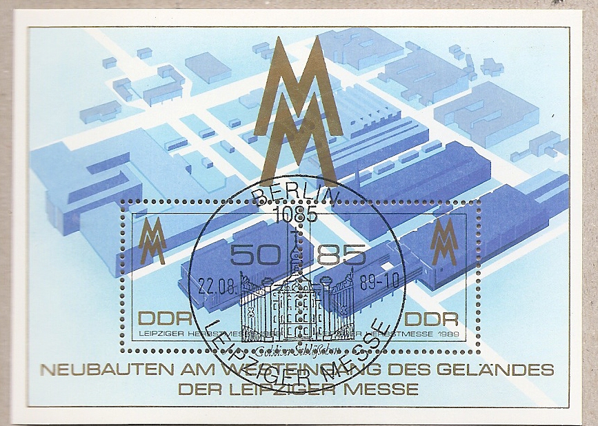 50908 - DDR - foglietto FDC con annullo speciale MICHEL Block 99: Fiera d autunno di Lipsia  - 1989 * G
