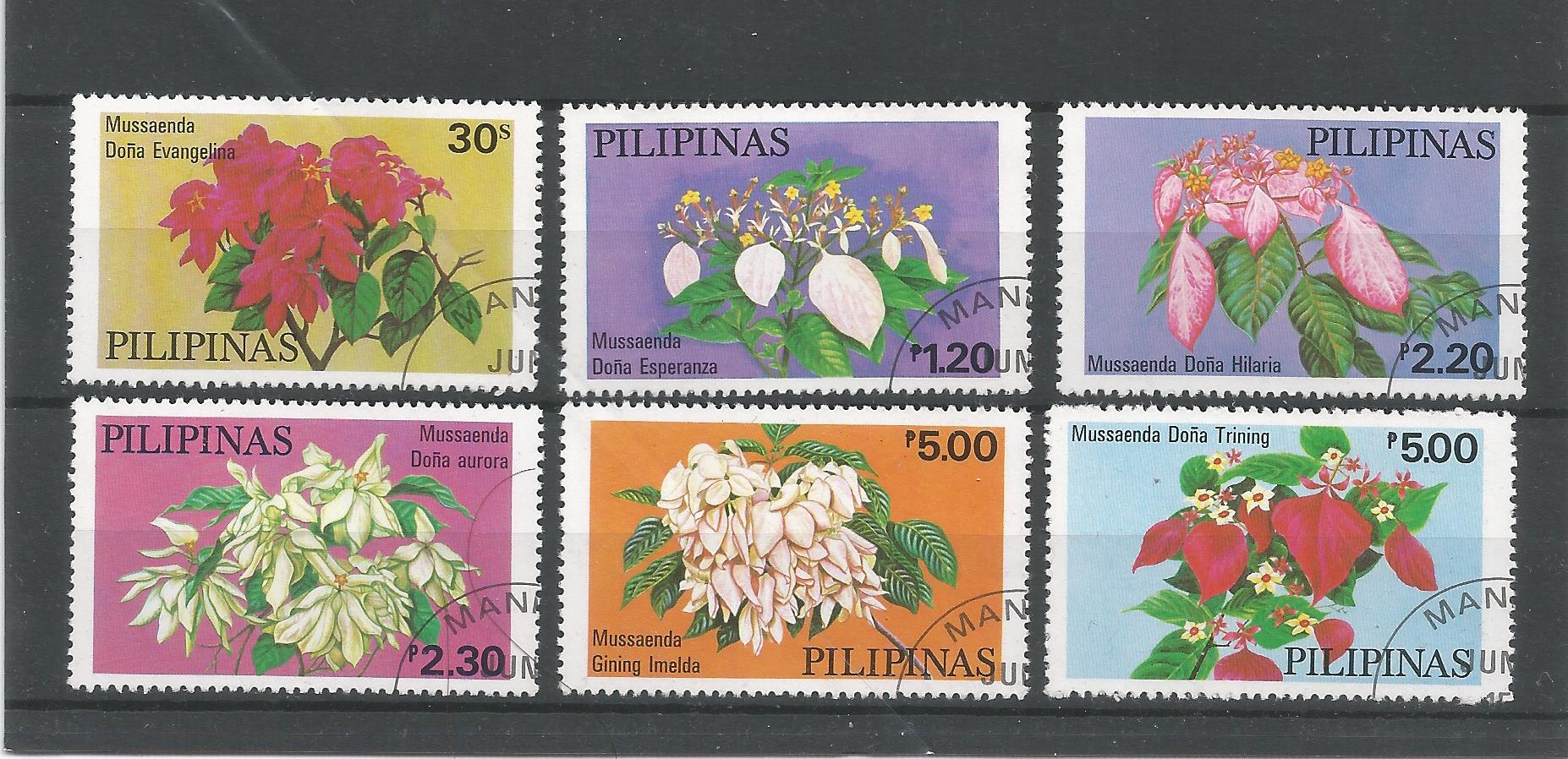 51139 - FILIPPINE- 1979 - Fiori - Serie compl. 6 val. timbrati - Michel : 1289/94 - Yvert . 1129/34 - (FIL001)
