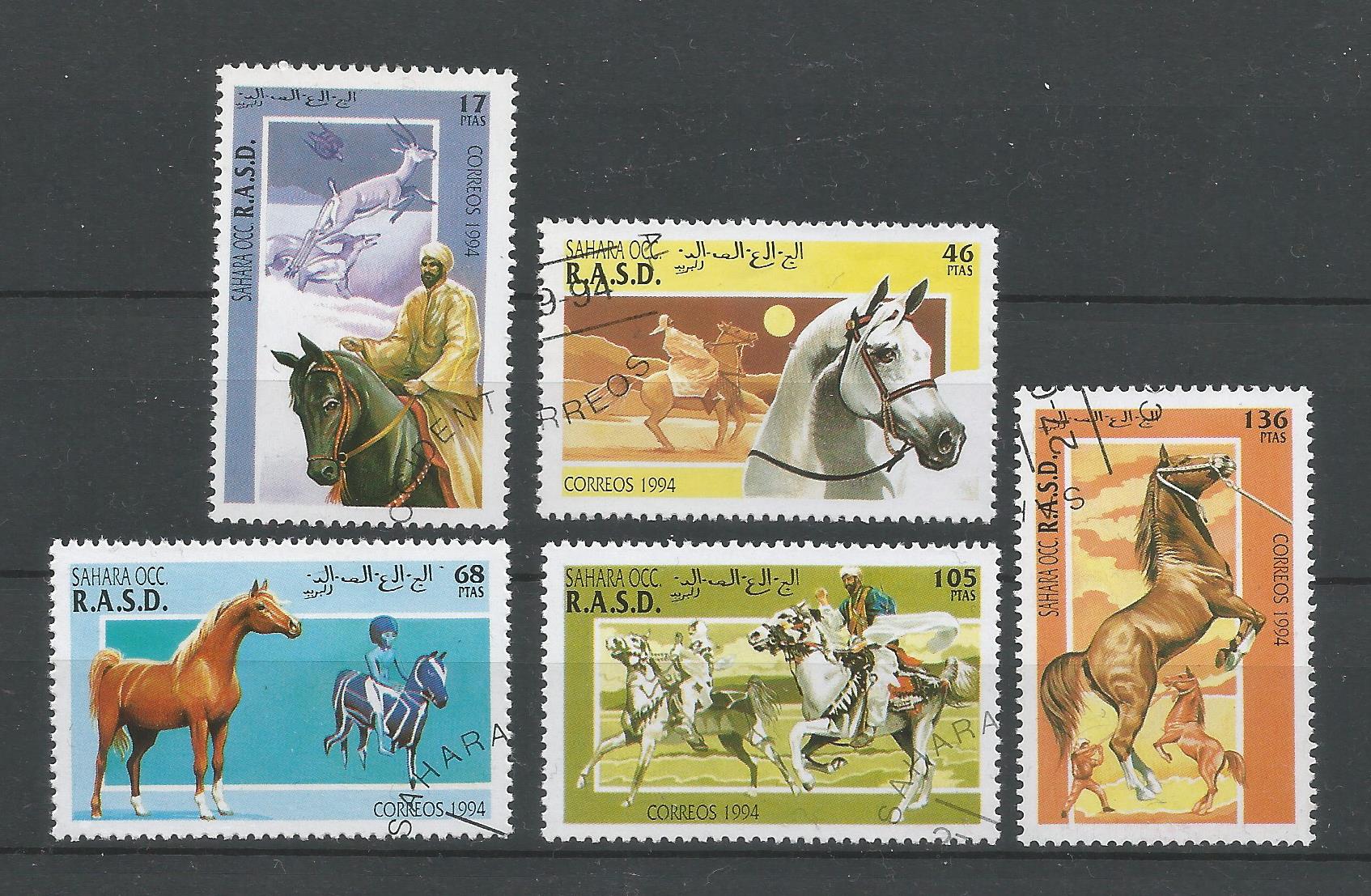 51152 - SAHARA OCCIDENTALE - 1994 - Cavalli - Serie compl. 5 val. timbrati - (SAH003)