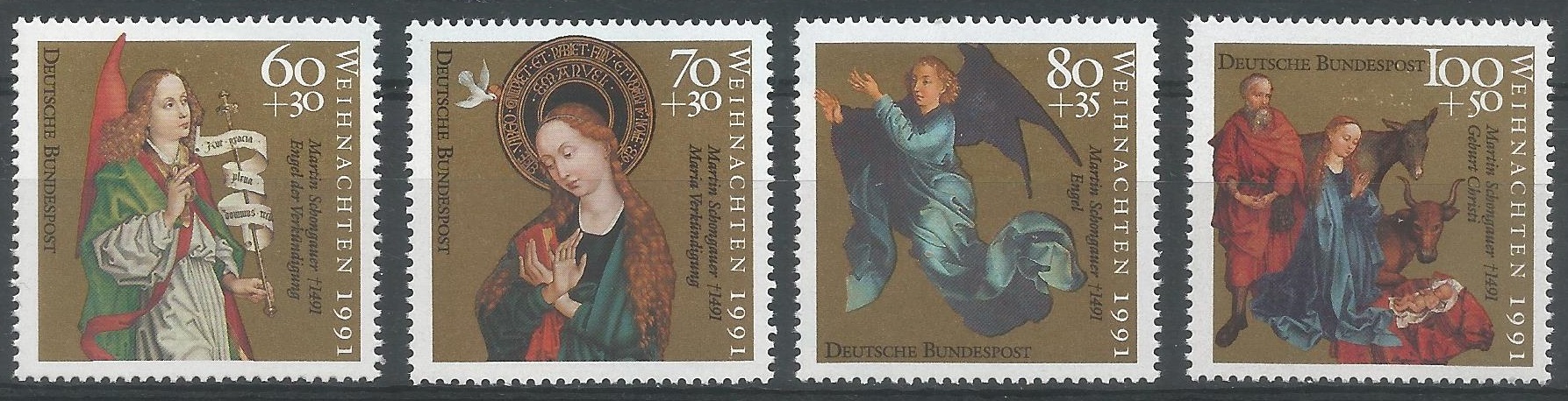 51216 - GERMANIA - 1991 - Natale - Serie compl. 4 val. nuovi - Michel : 1578/81 - Yvert : 1410/13 - (GER001)