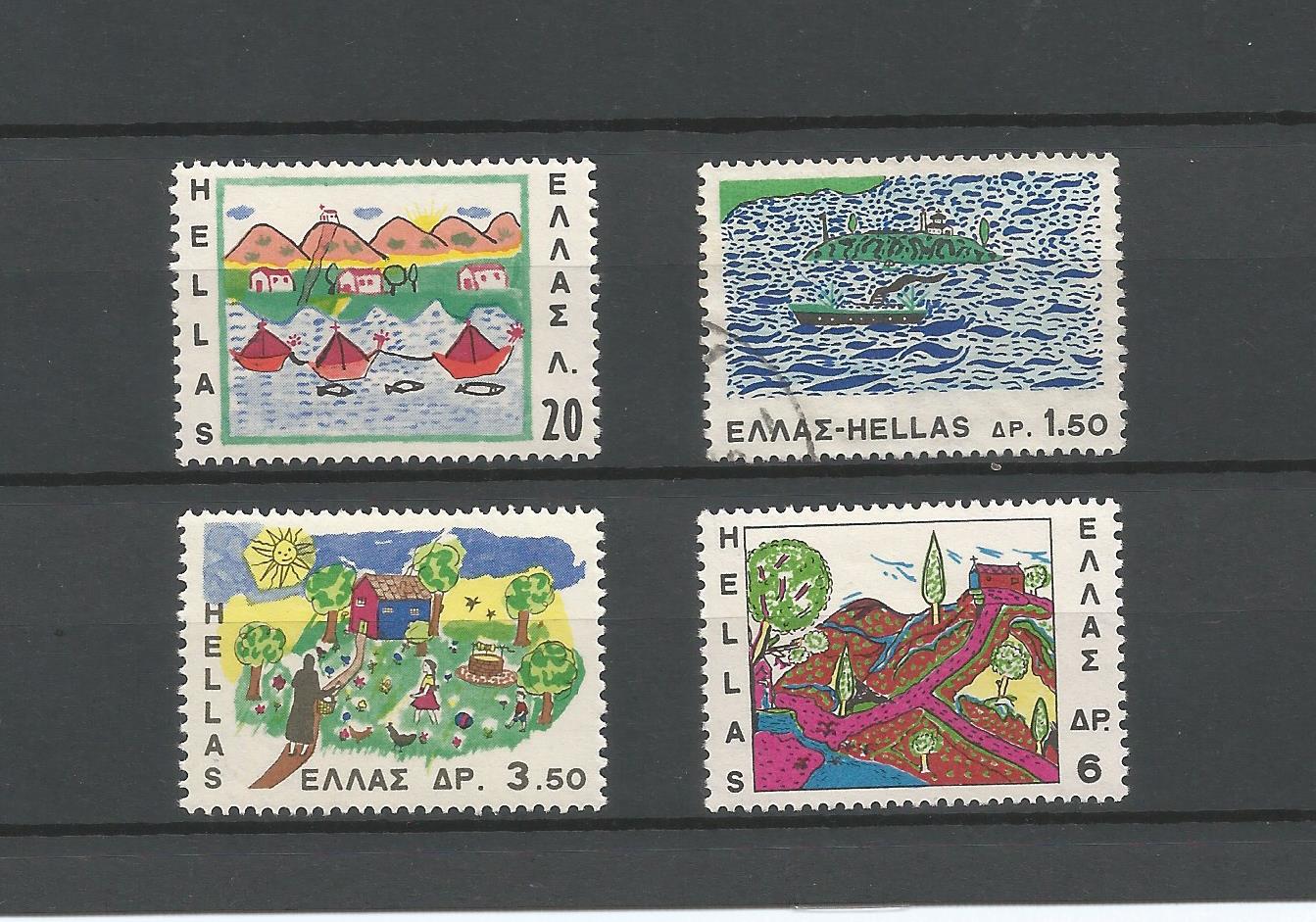 51258 - GRECIA - 1967 - Disegni di bambini - 4 val. compl. timbrati - Michel : 962/965 - Yvert : 940/943 - (GRE003)