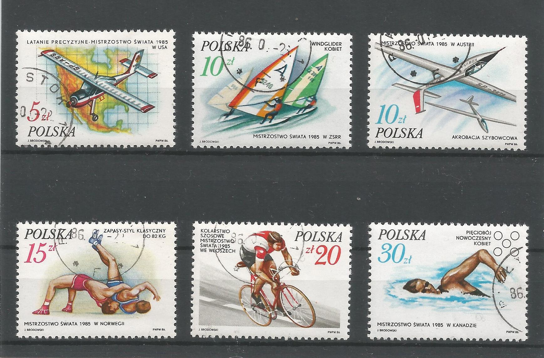 51277 - POLONIA - 1986 - Sport diversi - 6 val. cpl. timbrati - Michel : 3042/47 - Yvert : 2852/57 - (POL002)