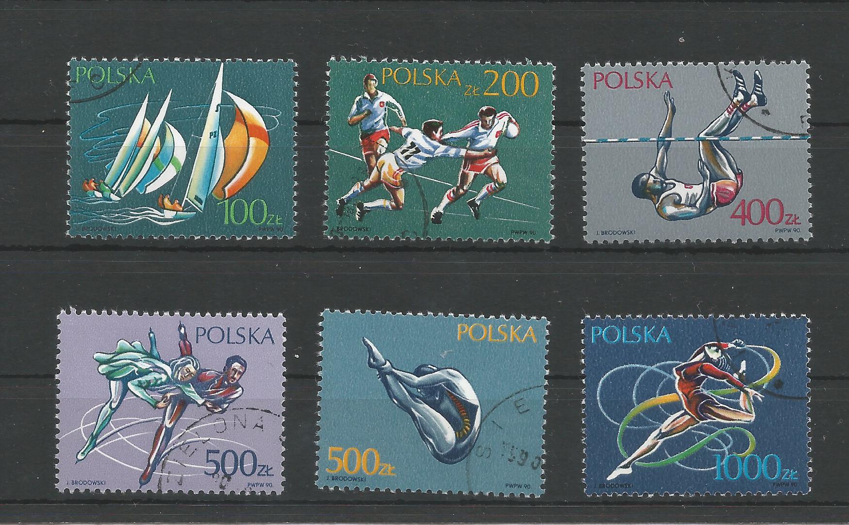 51278 - POLONIA 1990 - Sport diversi - 6 val. cpl. timbrati - Michel : 3258/63 - Yvert : 3064/69 - (POL004)