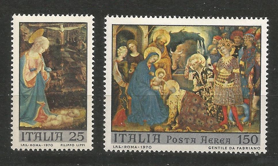 51290 - ITALIA - 1970 - Natale - 2 val. cpl. nuovi - Unificato 1141+PA158 - (ITA001)