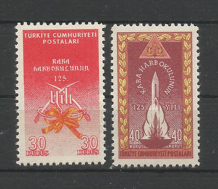 51367 - TURCHIA - 1960 - 125 Anniversario della Scuola Militare - 2 val. cpl. nuovi - Michel : 1727/28 - Yvert : 1520/21 - (TUR030)