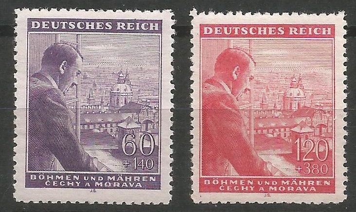 51369 - BOEMIA E MORAVIA - 1943 - 54 compleanno di Adolf Hitler - 2 val. cpl. nuovi - Michel : 126/127 - Yvert : 105/106 - (BOE002)