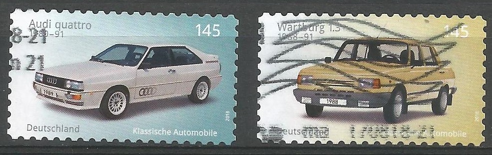 51382 - GERMANIA - 2018 - Auto d epoca tedesche - 2 val. cpl. timbrati - Michel : 3367/68 - Yvert : 3147/48 - (GER003)