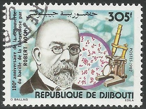 51459 - GIBUTI - 1982 - Robert Koch - 1 val. cpl. timbrato - Michel : 330 - Yvert : 550 - (DJB002)