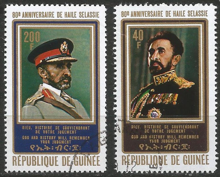 51467 - GUINEA - 1972 - 80° Anniversario della nascita dell Imperatore Hailé Selassié - 2 val. cpl. timbrati - Michel : 569/560 - Yvert : 492/493 - (GUI003)