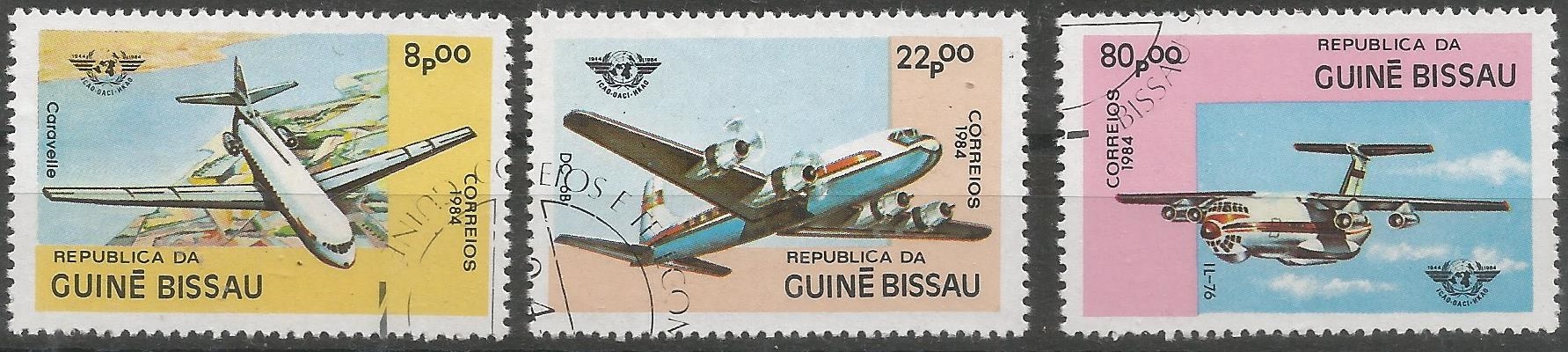 51487 - GUINEA-BISSAU - 1984 - 25 Anniversario dell I.C.A.O. - 3 val. cpl. timbrati - Michel : 754/756 - Yvert : 266/269 - (GUB005)