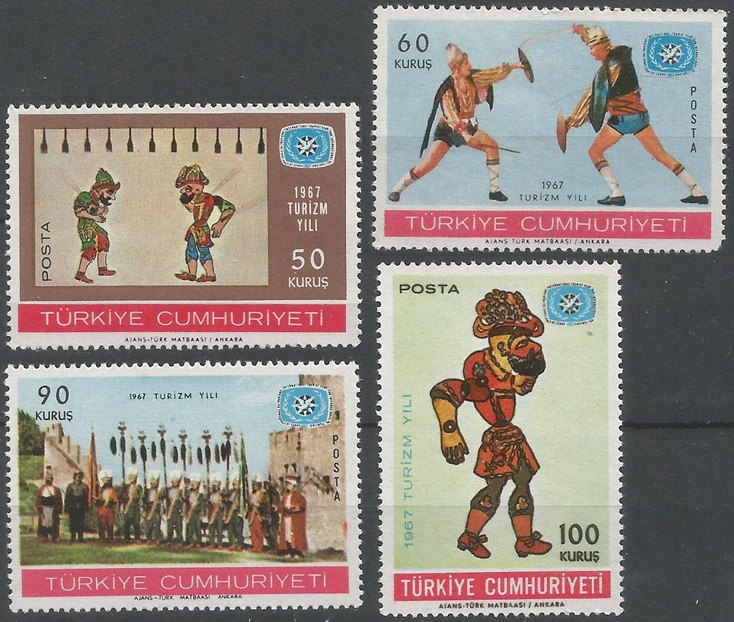 51549 - TURCHIA - 1967 - Anno internazionale del turismo - 4 val. cpl. nuovi - Michel : 2033/36 - Yvert : 1814/17 - (TUR033)