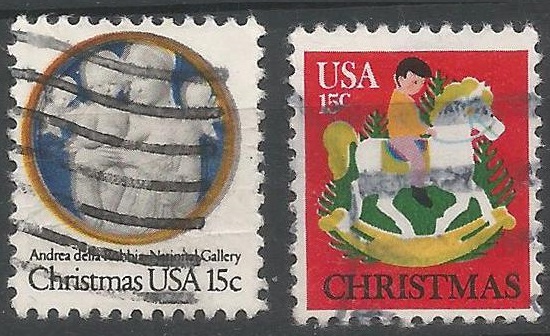 51558 - U.S.A. - 1978 - Natale - 2 val. cpl. timbrati - Michel : 1368/69 - Yvert : 1226/27 - (USA007)