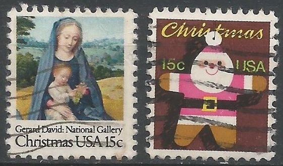 51559 - U.S.A. - 1979 - Natale - 2 val. cpl. timbrati - Michel : 1402/03 - Yvert : 1259/60 - (USA008)