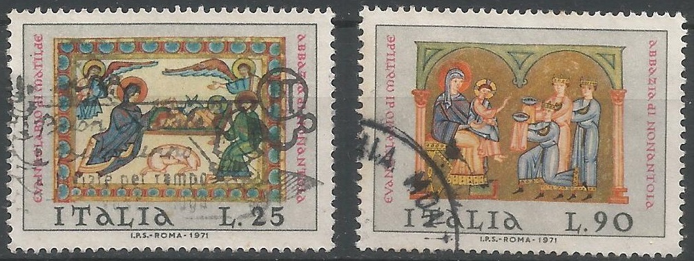 51564 - ITALIA - 1971 - Natale - 2 val. cpl. timbrati - Unificato : 1164/65 - (ITA003)