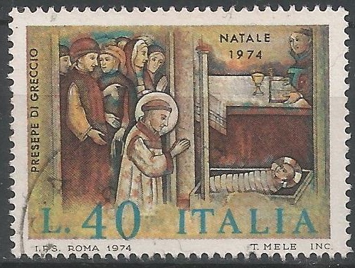 51565 - ITALIA - 1974 - Natale - 1 val. cpl. timbrato - Unificato : 1278 - (ITA004)
