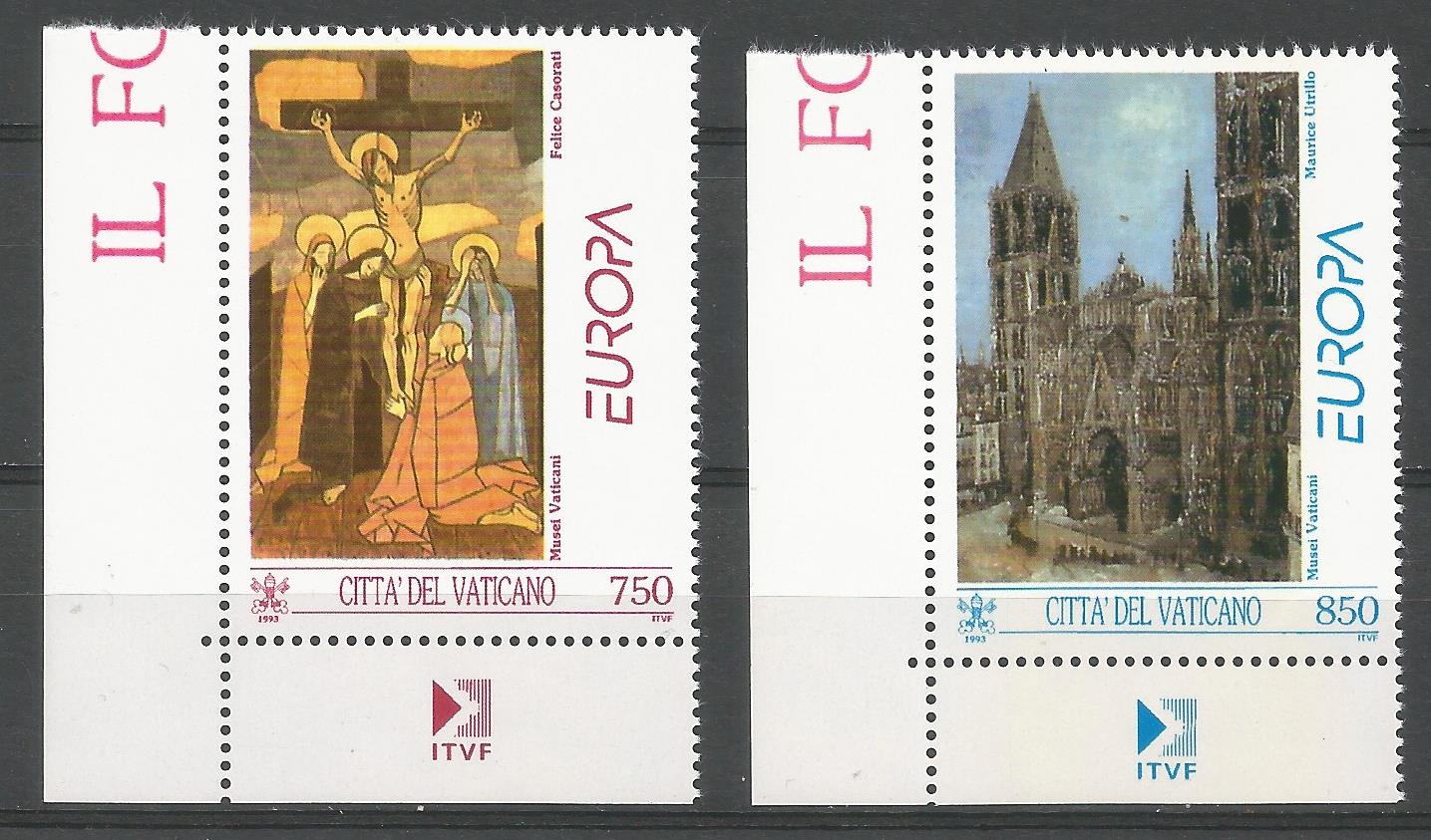 51667 - VATICANO - 1993 - Europa - Serie completa 2 val. nuovi - Unificato : 971/972 - VTC089