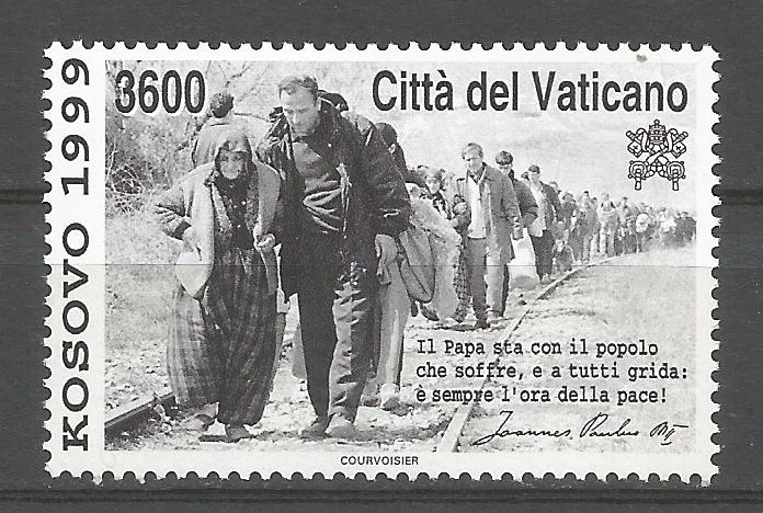 51712 - VATICANO - 1999 - Kosovo 1999 - 1 valore nuovo - Unificato : 1170 - VTC 134