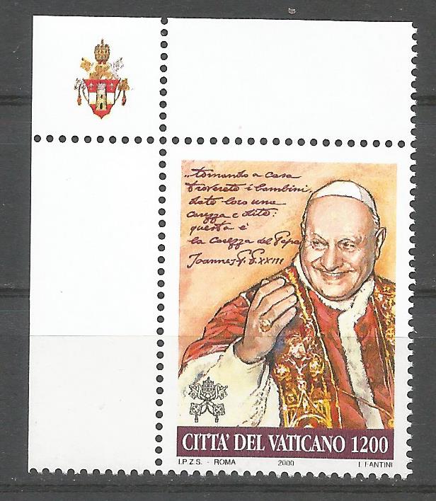 51728 - VATICANO - 2000 - Beatificazione di Papa Giovanni XXIII - 1 valore nuovo - Unificato : 1218 - VTC150
