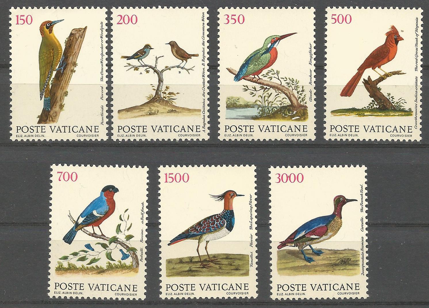 51732 - VATICANO - 1989 - Uccelli - 7 valori nuovi - VTC154