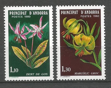 51853 - ANDORRA FRANC. - 1980 - Protezione della natura - 2 val. cpl. nuovi - Michel : 307/308 - Yvert : 286/287 - ANF001