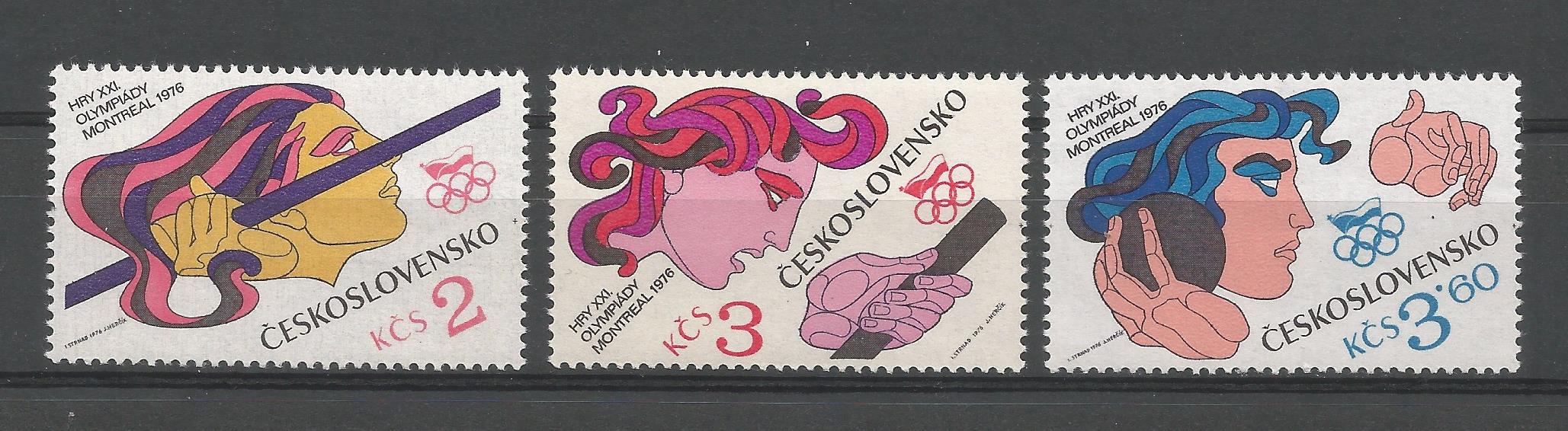 51872 - CECOSLOVACCHIA - 1976 - Olimpiadi di Montreal - 3 val. cpl. nuovi - Michel : 2308/2310 - Yvert : 2152/2154 - CEC022