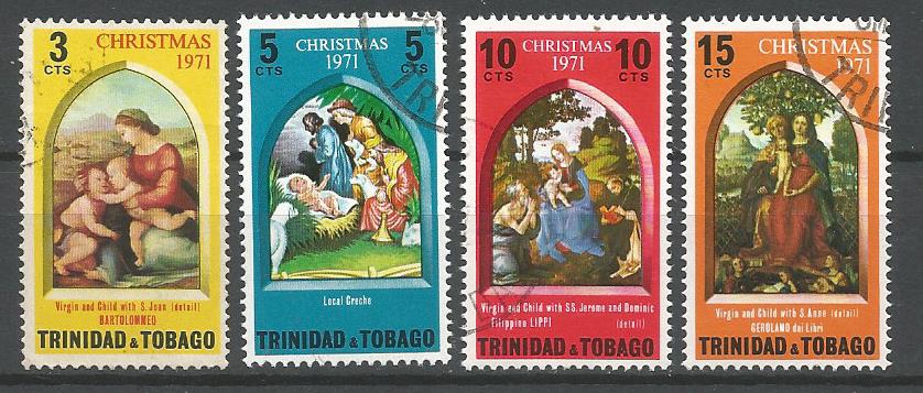 51879 - TRINIDAD & TOBAGO - 1971 - Natale - 4 valori cpl. timbrati - Michel : 286/289 - Yvert : 290/293 - TTB001