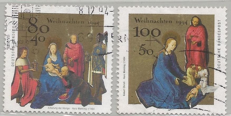 51941 - GERMANIA - 1994 - Natale - 2 valori cpl timbrati - Michel : 1770/1771 - Yvert : 1602/1603 - [GER007]