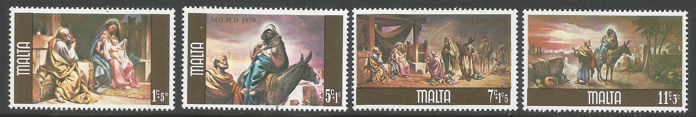 52018 - MALTA - 1979 - Natale - 4 valori cpl. nuovi - Michel : 603/606 - Yvert : 592/595 - [MLT002]