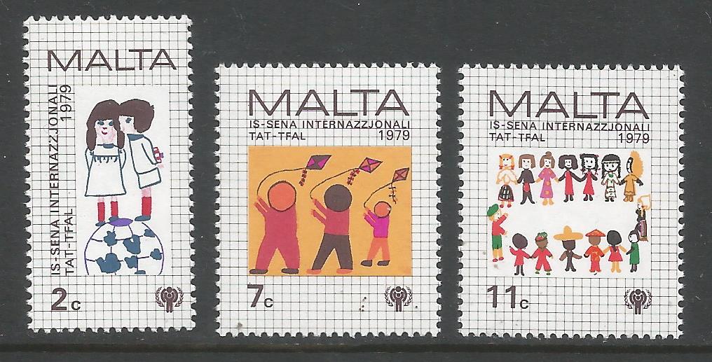 52019 - MALTA - 1979 - Anno internaz. dell infanzia - 3 valori cpl. nuovi - Michel : 596/598 - Yvert : 585/587 - [MLT003]