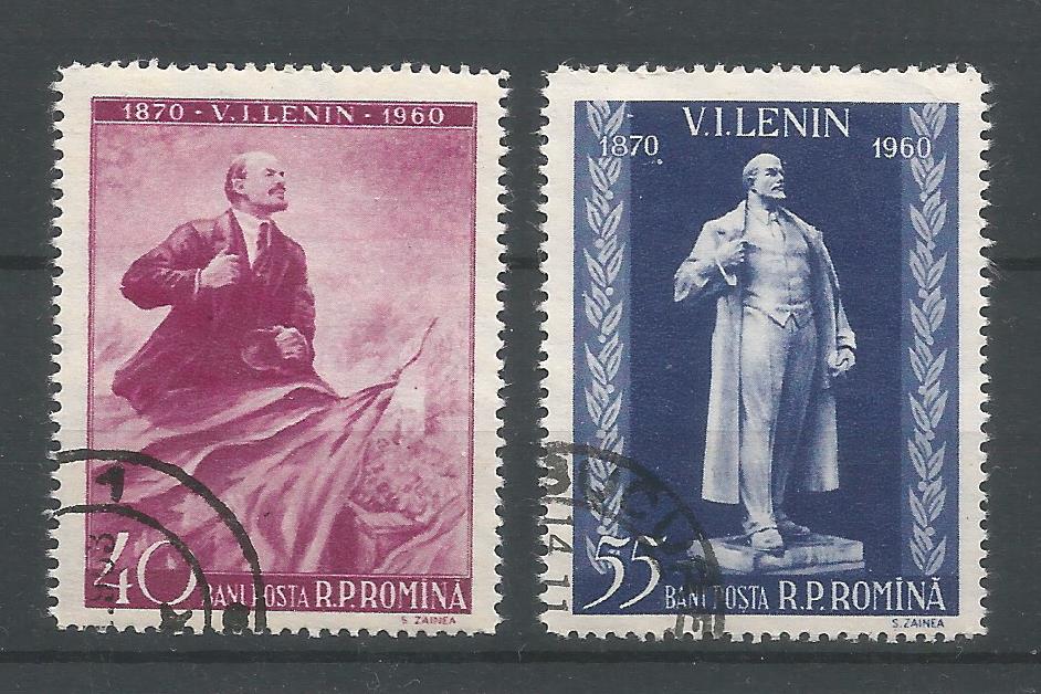 52027 - ROMANIA - 1960 - 90° anniv. nascita di Lenin - 2 val. cpl timbrati - Michel :1840/1841 - Yvert : 1674/1675 - [ROM027]