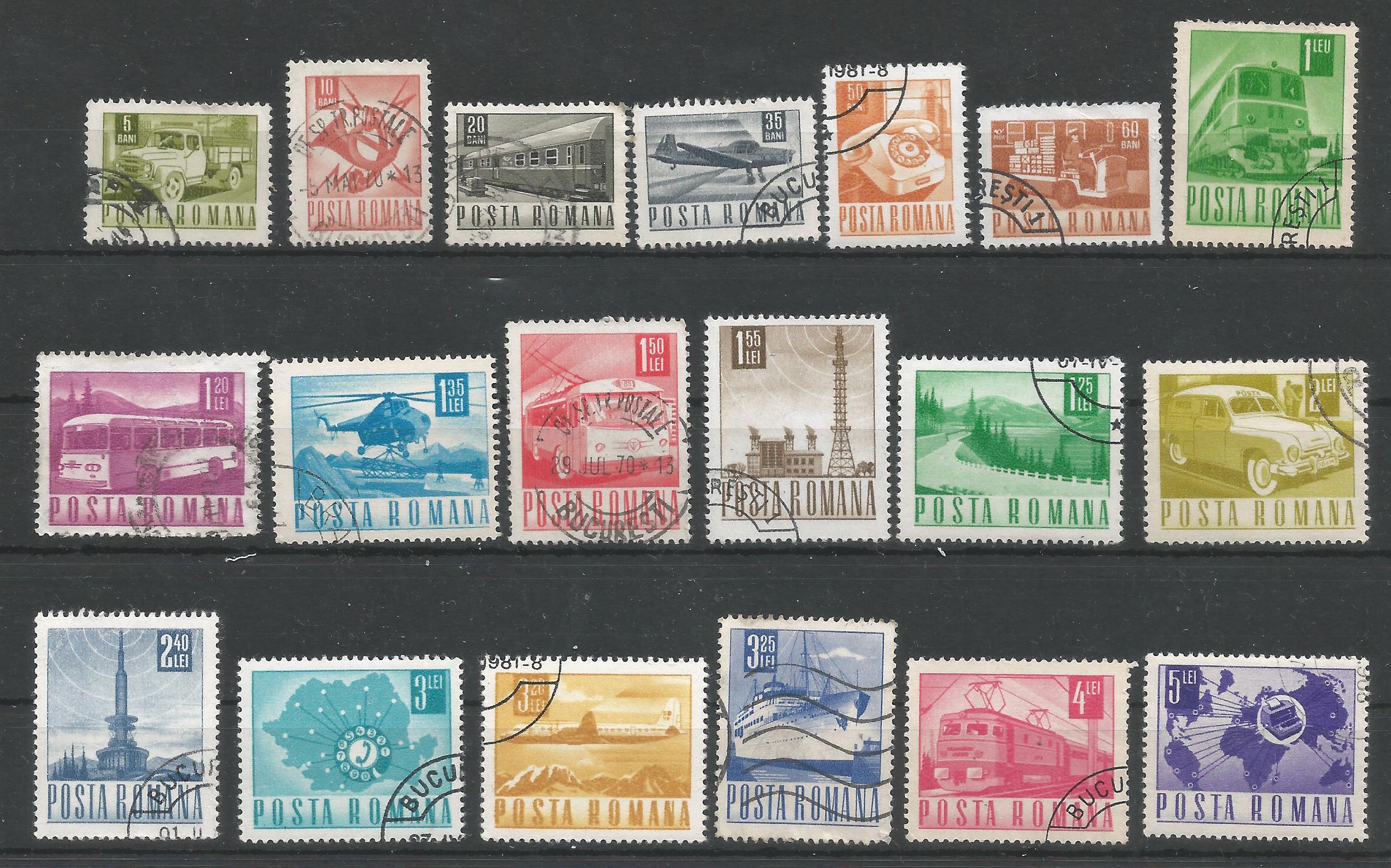 52048 - ROMANIA - 1967 - Trasporti e Comunicazione - 19 val. cpl timbrati - Michel : 2639/2657 - [ROM048]