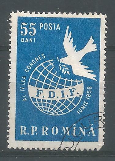 52087 - ROMANIA - 1957 - 40° anniv. della Federazione Democratrica Internazionale delle Donne  - 1 val. cpl timbrato - Michel : 1708 - Yvert : 1572 - [ROM085