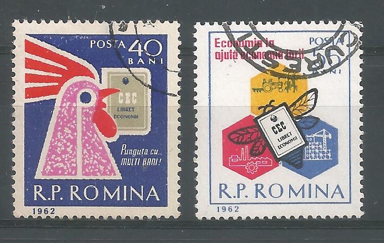 52090 - ROMANIA - 1962 - Giornata del Risparmio  - 2 val. cpl timbrati - Michel : 2041/2042 - Yvert : 1827/1828 - [ROM088]