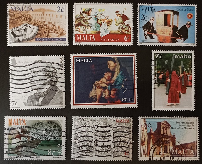52096 - 9 francobolli usati